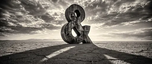 Monumental Steel Ampersand in Desert