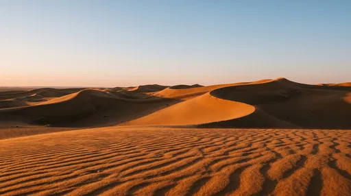 Golden Sand Dunes at Sunset