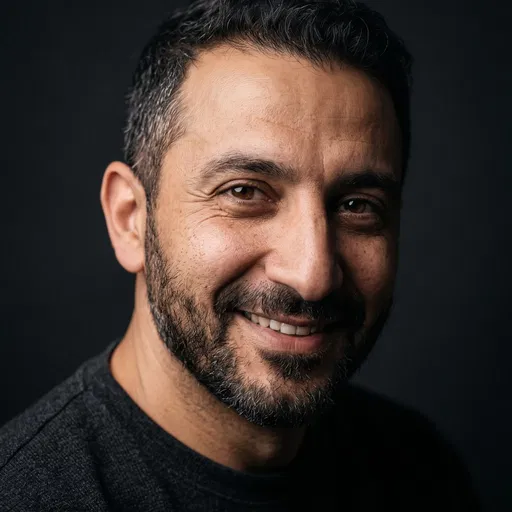 Smiling Middle Eastern Man Studio Portrait