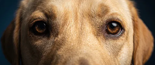 Macro Close-Up of Yellow Labrador Eyes