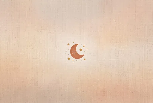 Cute Terracotta Moon on Linen Background