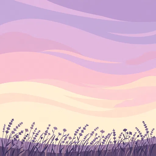 Pastel Twilight Sky Over Lavender Meadow