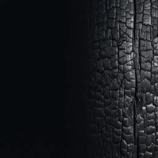 Charred Black Wood Texture With Copy Space