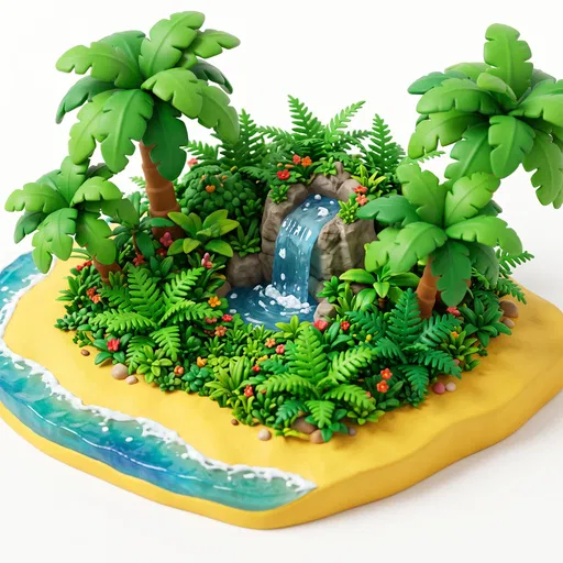 Miniature 3D Toy Tropical Island