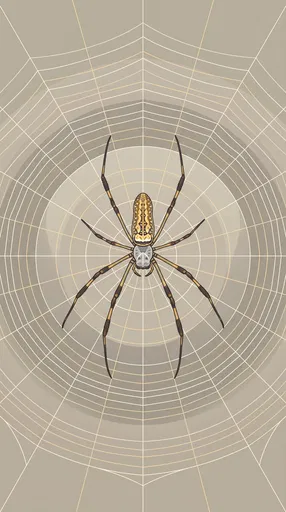 Golden Silk Orb-Weaver Spider Illustration