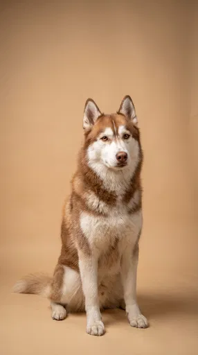 Copper Siberian Husky Studio Portrait