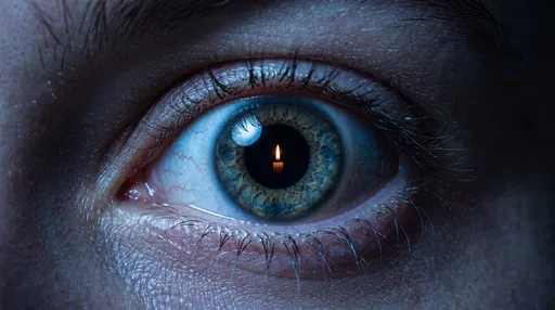 Macro Eye Reflecting Single Candle Flame