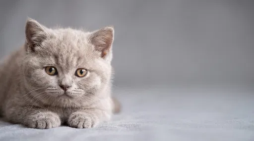 Lilac British Shorthair Kitten Portrait