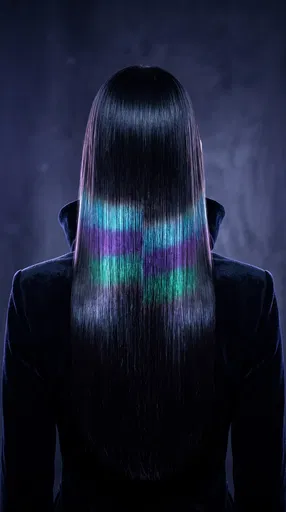 Back View of Holographic Prism Hair