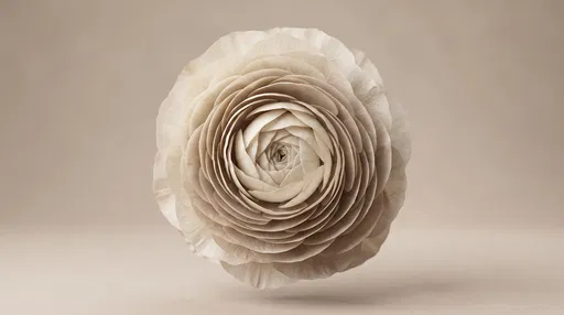 Floating Cream Ranunculus Flower in Studio