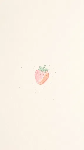 Minimalist Pastel Strawberry Crayon Illustration