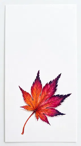 Vibrant Colored Pencil Japanese Maple Leaf