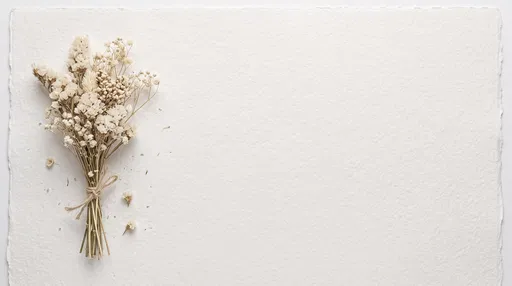 Dried Ivory Wildflower Bundle on Paper