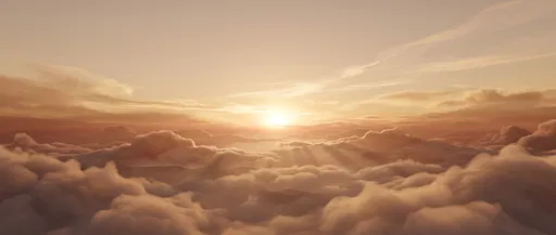 Warm Dawn Cloudscape Above Horizon