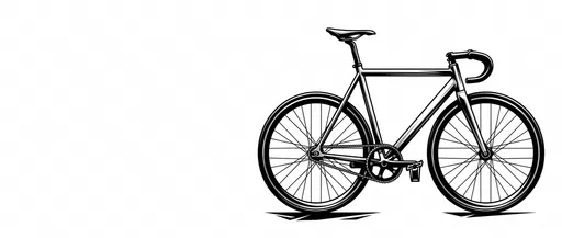 Monochrome Fixed-Gear Bicycle Vector Illustration