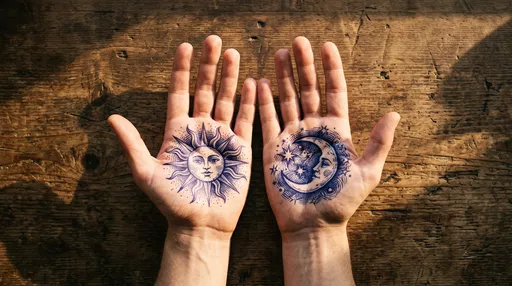 Sun and Moon Palm Doodles