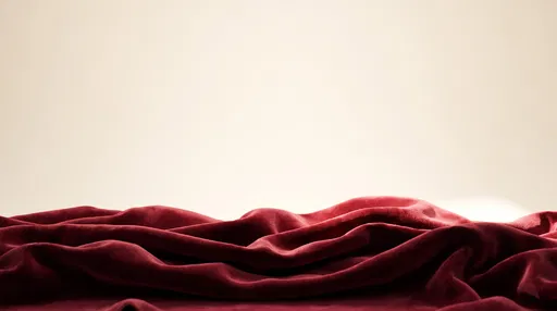 Crimson Velvet Folds on Cream Background