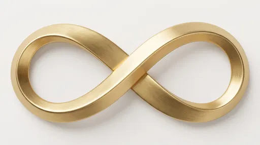 Brushed Gold 3D Infinity Symbol