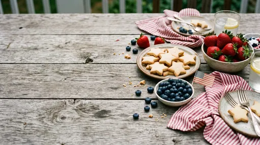 Patriotic Summer Picnic Table With Berries