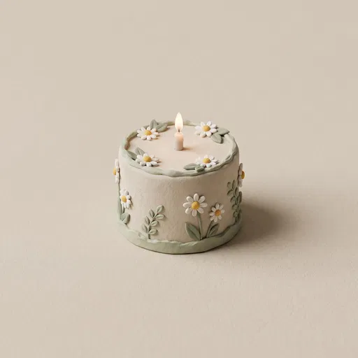 Minimalist Birthday Cake With Chamomile Daisies