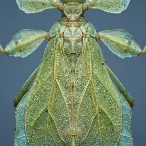 Symmetrical Macro of Green Leaf Insect