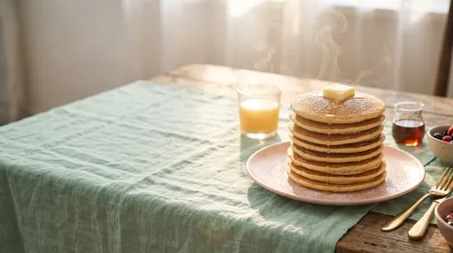 Fluffy Pancake Stack on Morning Table
