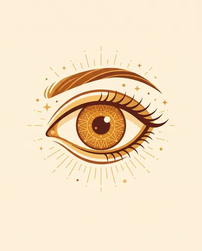 Stylized Amber Eye Vector Illustration