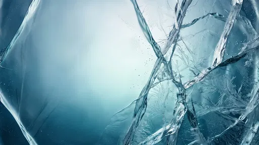 Backlit Cracked Glacial Ice Background