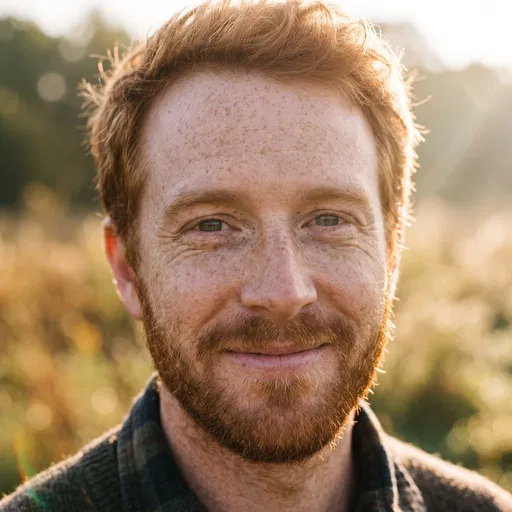 Close-Up Portrait of Smiling Red-Haired Man