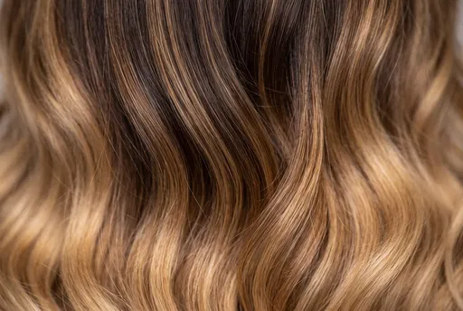 Close-Up of Wavy Balayage Hair