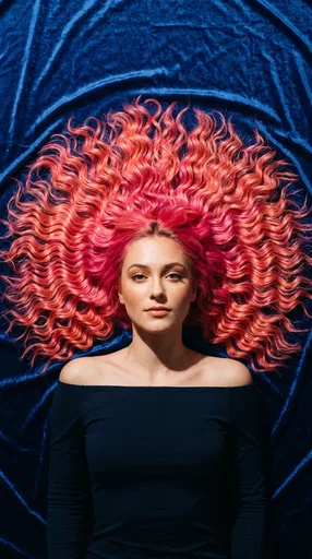 Overhead Portrait of Woman With Pink Hair