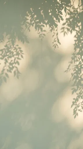 Soft Leaf Shadows on Sage Plaster Wall
