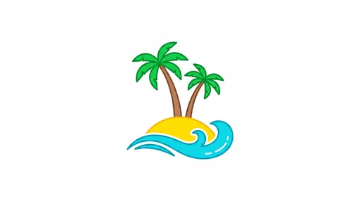 Tropical Island Palm Tree Icon