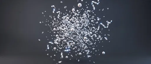 Silver Streamers and Pearl Confetti Burst