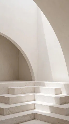 Minimalist Beige Architectural Steps and Arch