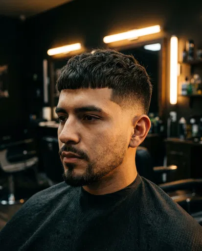 Man With French Crop Fade Haircut