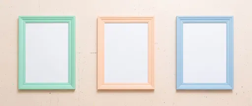 Three Pastel Poster Frames Mockup