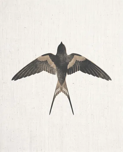 Minimalist Flying Swallow Graphic Print