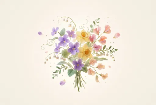 Pastel Spring Birth Flower Bouquet