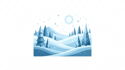 Icy Blue Winter Snowscape Vector Clipart