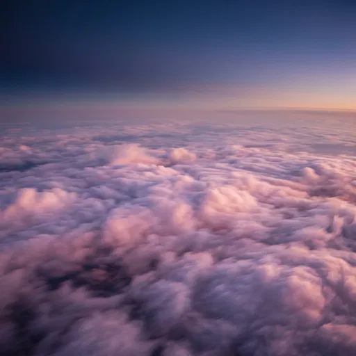 Aerial View of Pastel Twilight Clouds