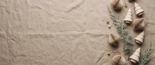 Minimalist Neutral Christmas Flat Lay Background
