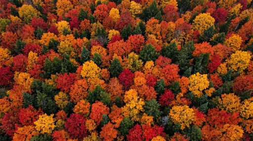 Vibrant Aerial Autumn Forest Canopy