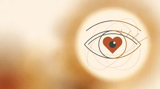 Minimalist Geometric Eye With Heart Iris