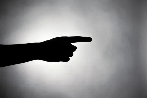 Silhouette of Hand Pointing Right