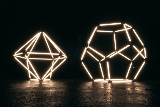 Glowing LED Wireframe Polyhedrons in Dark