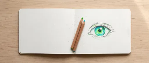 Colored Pencil Eye Drawing in Sketchbook