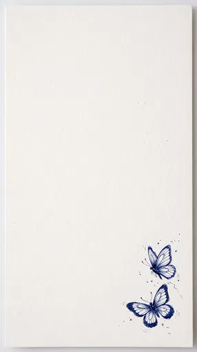 Indigo Ink Sketch of Two Butterflies