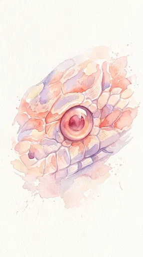 Pastel Watercolor Snake Eye Close-Up