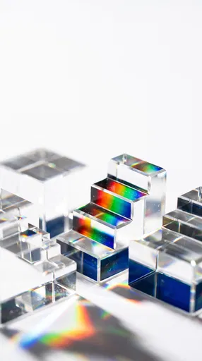 Crystal Stepped Blocks With Rainbow Refraction
